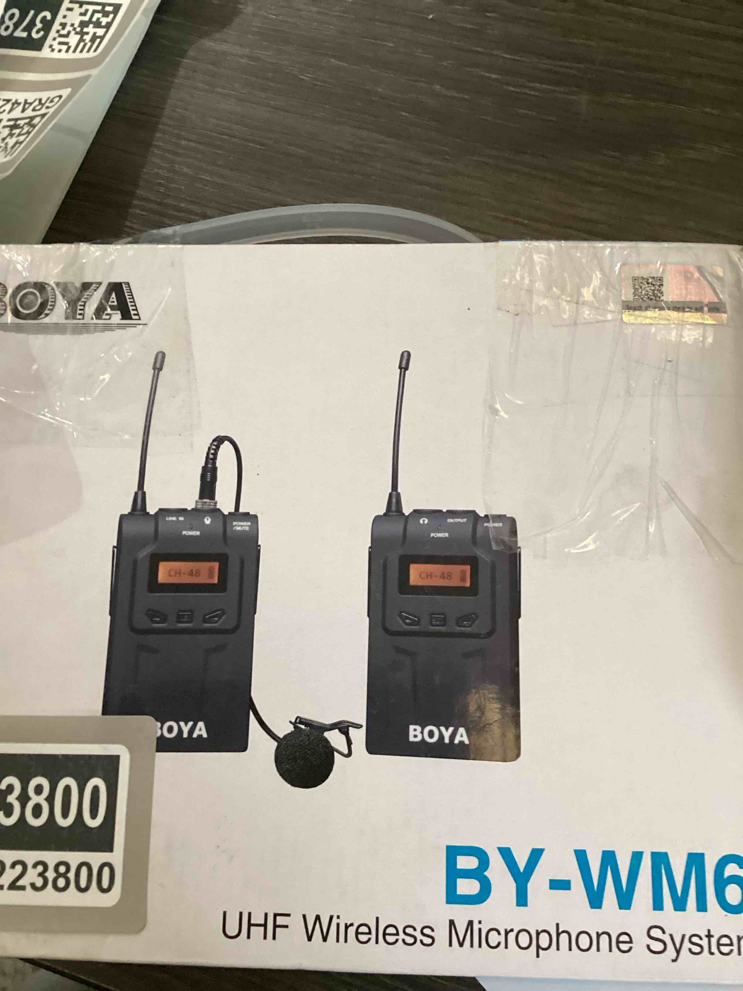 Condition photo showing Good Condition for boya by-wm6 48-channel uhf wireless lavalier microphone system with omni-lav camera mount & 3.5mm xlr outputs (328-foot range)