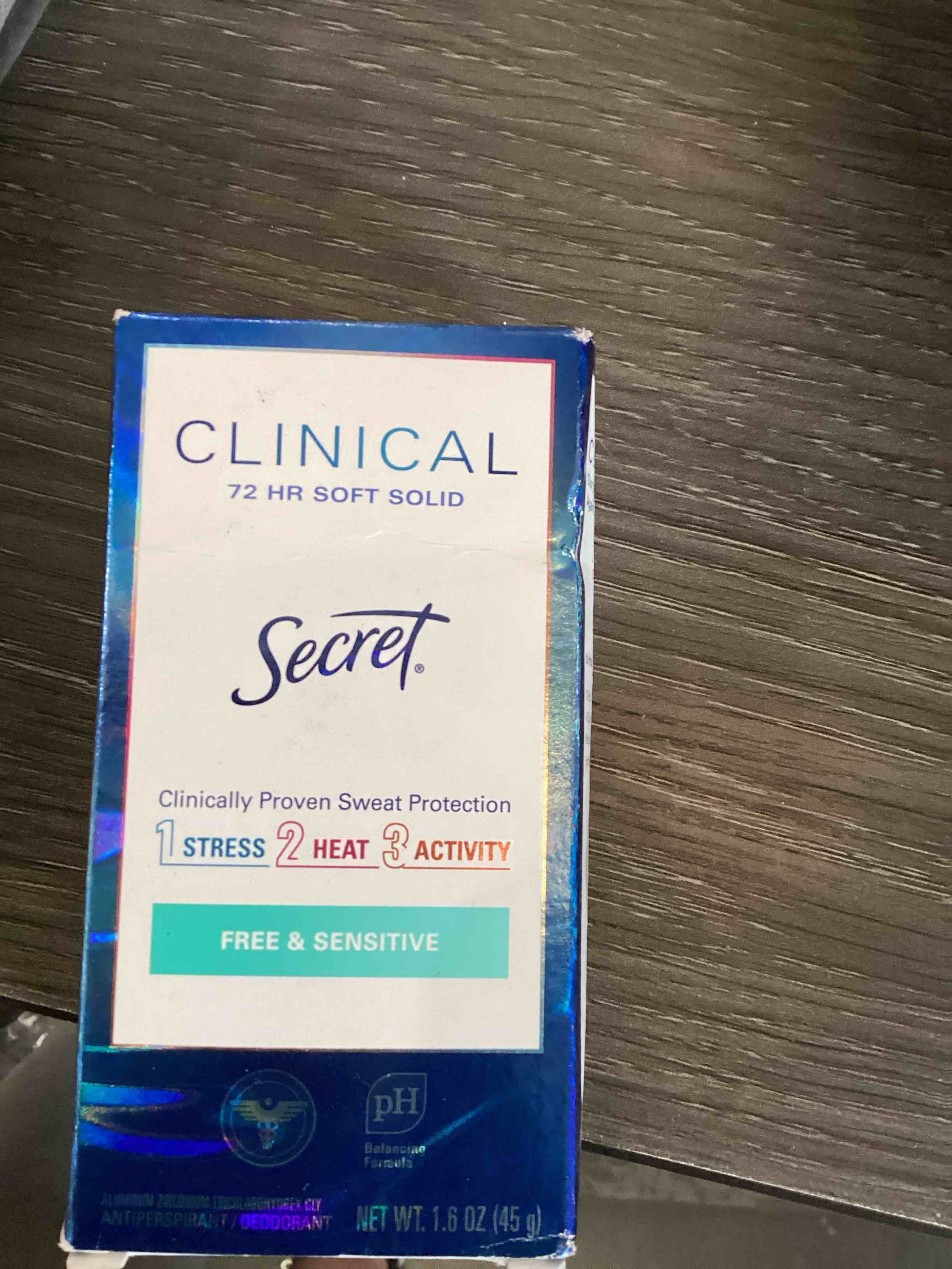 Condition photo showing As Is for secret 72 hr deodorant 