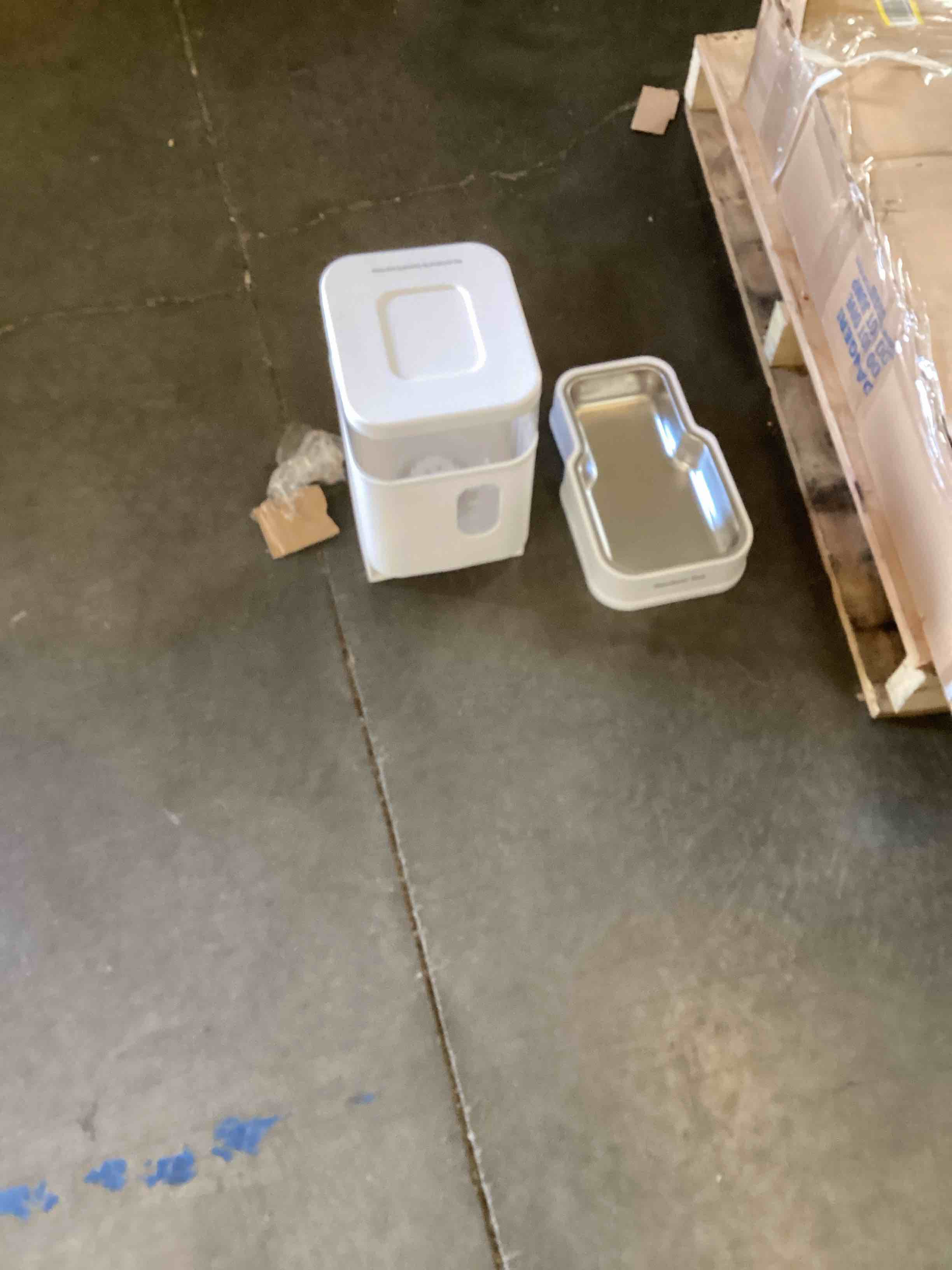 Condition photo showing As Is for gravity pet feeder and water dispenser set, automatic dog feeder and dog water dispenser for dogs cats pets animals large capacity(3.8l) water feeder & food feeder