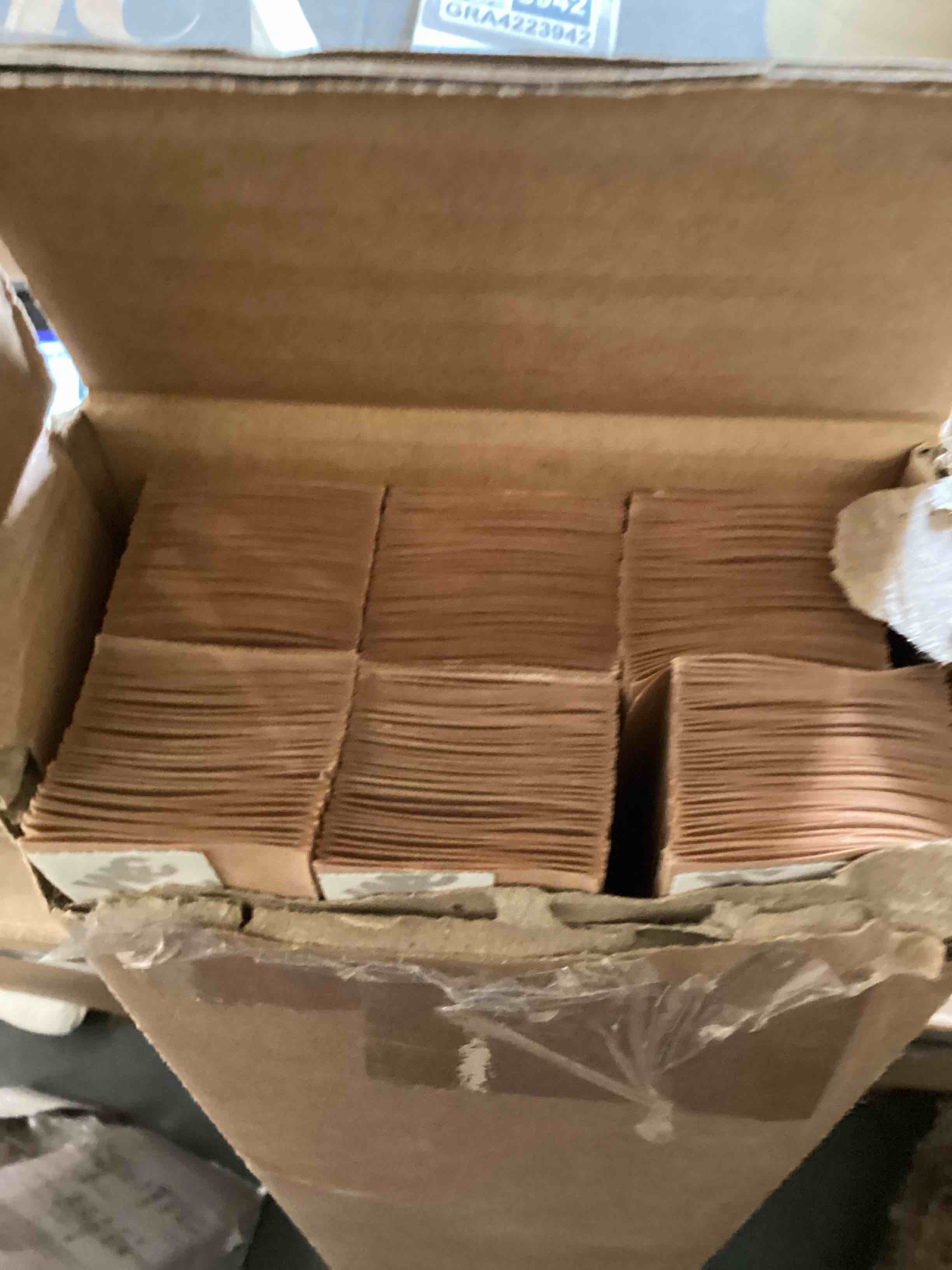 Condition photo showing As Is for changshade 6-pack pleated paper temporary shades light filtering cut to size temporary paper blinds for indoor windows of office, bedroom, bathroom, living room, 48" w x 72" h, brown brown 48" x 72"-6pc