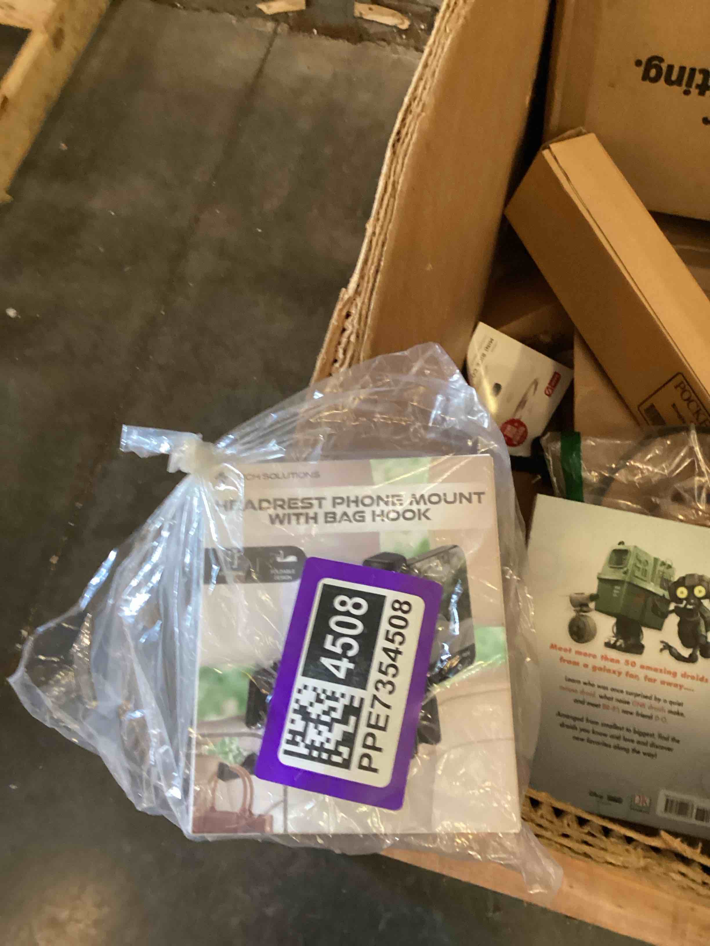 Condition photo showing New/Like New for headrest phone mount with bag hook