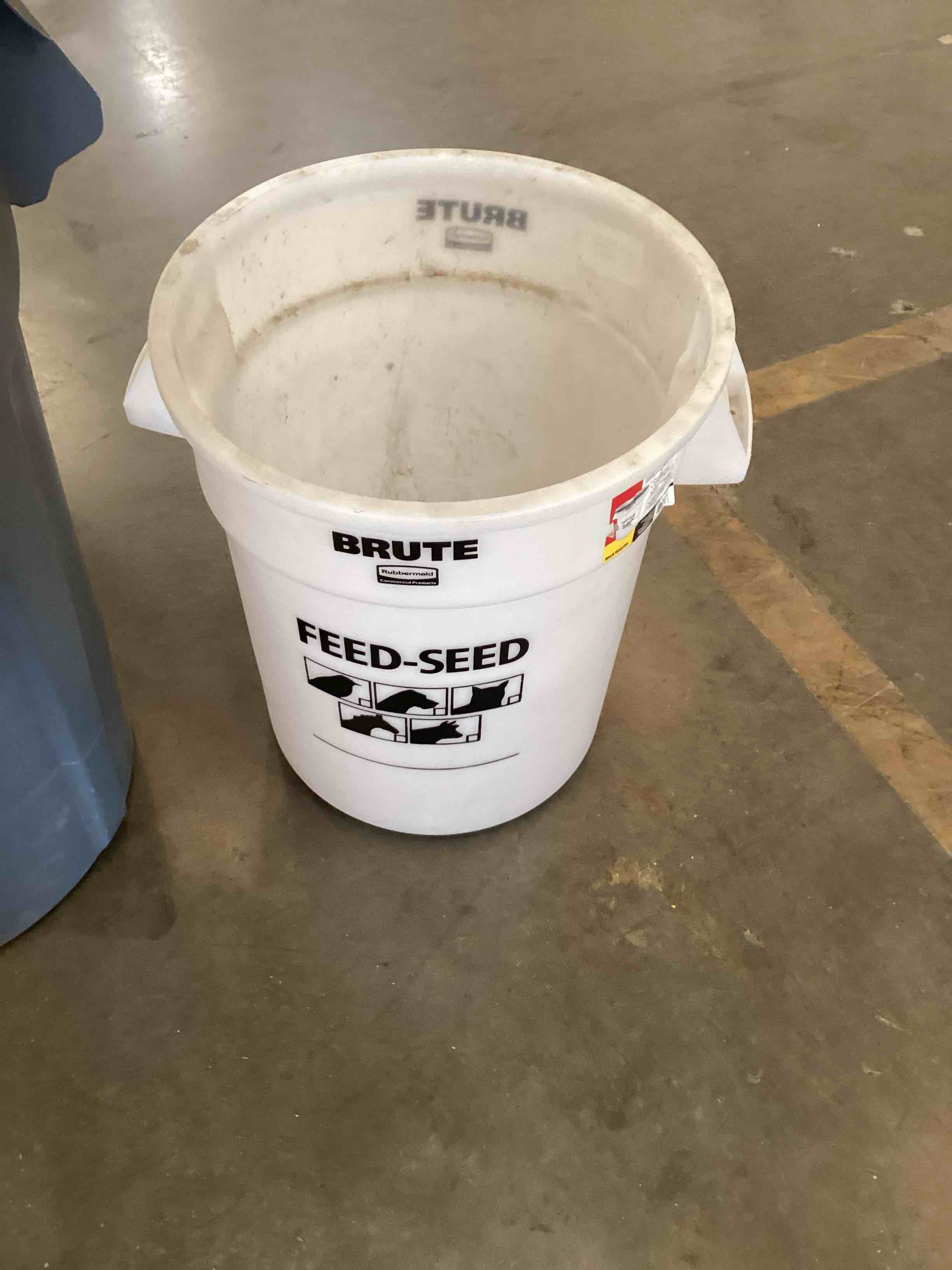 Condition photo showing As Is for brute rubbermaid trash can 