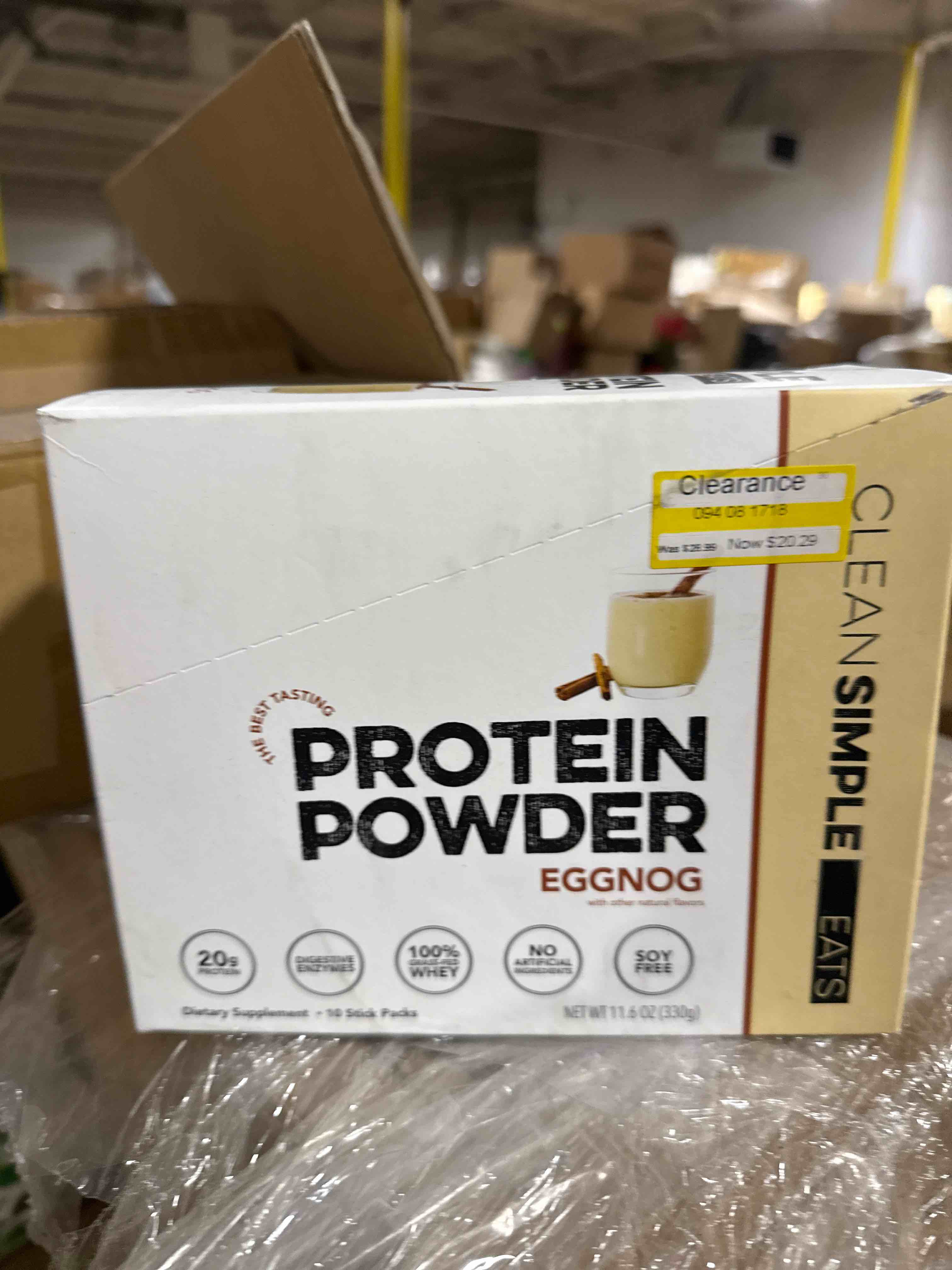 clean simple eats protein powder sticks - eggnog - 11.6oz/10ct