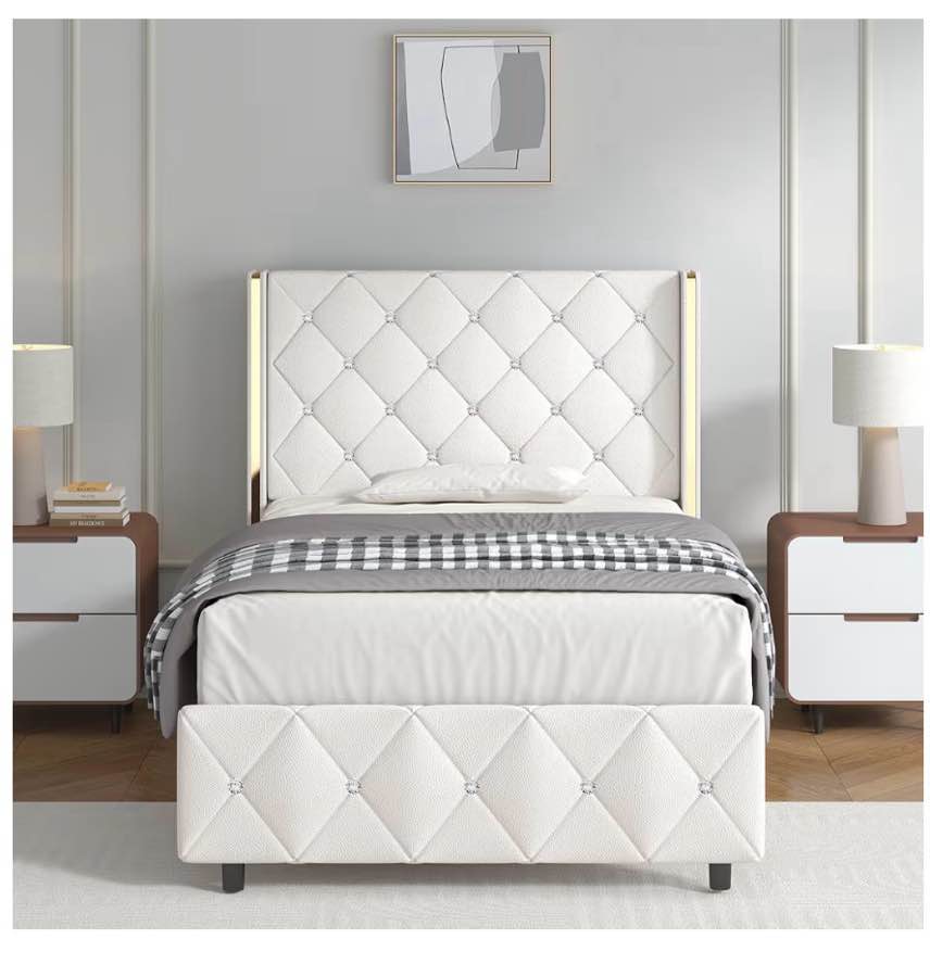 American drew tufted platform bed frame black