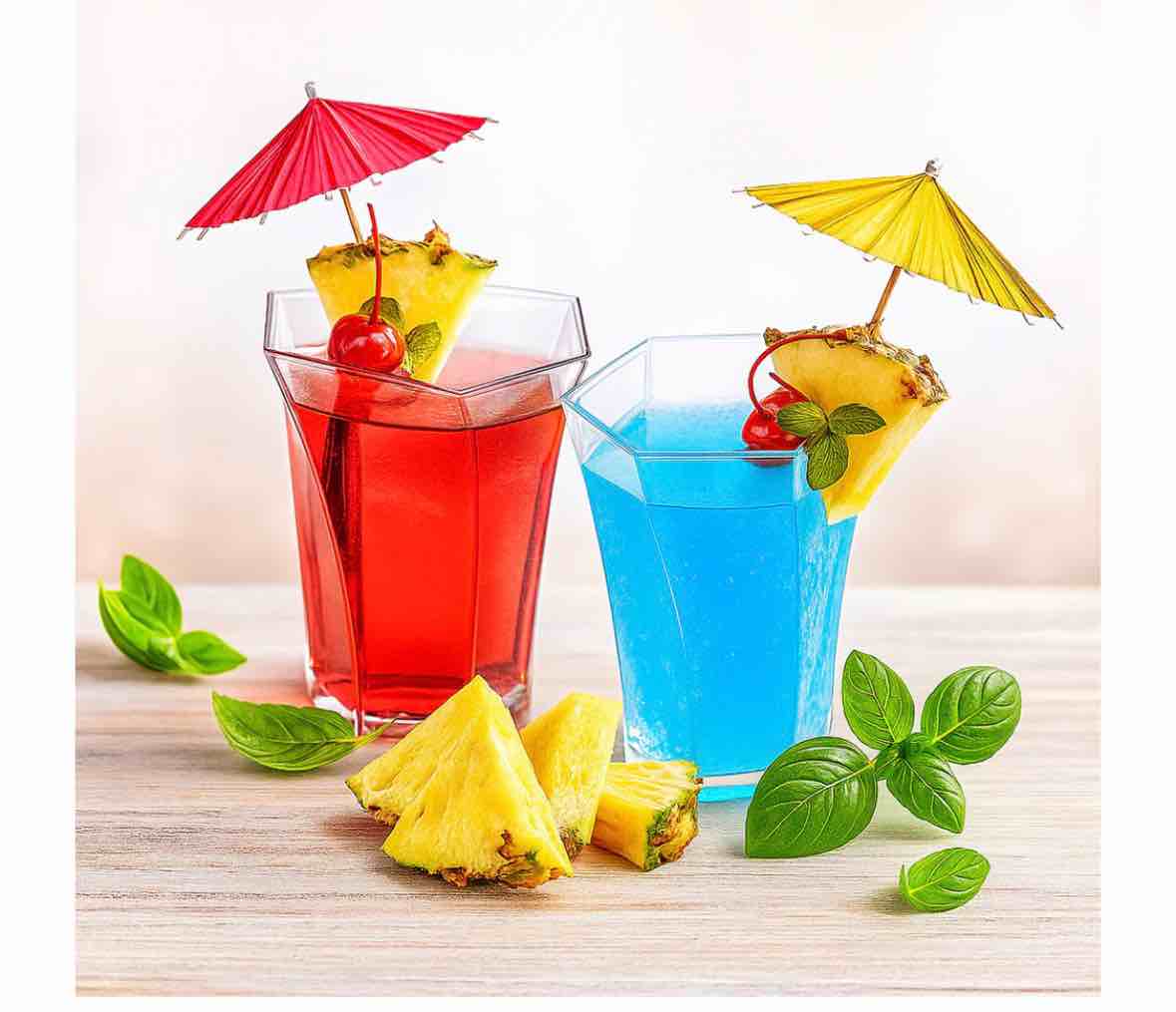 CLEAR DECOR SWIRL HEXAGONAL CUP MINI COLLECTION 4.6 OZ - 10 COUNT