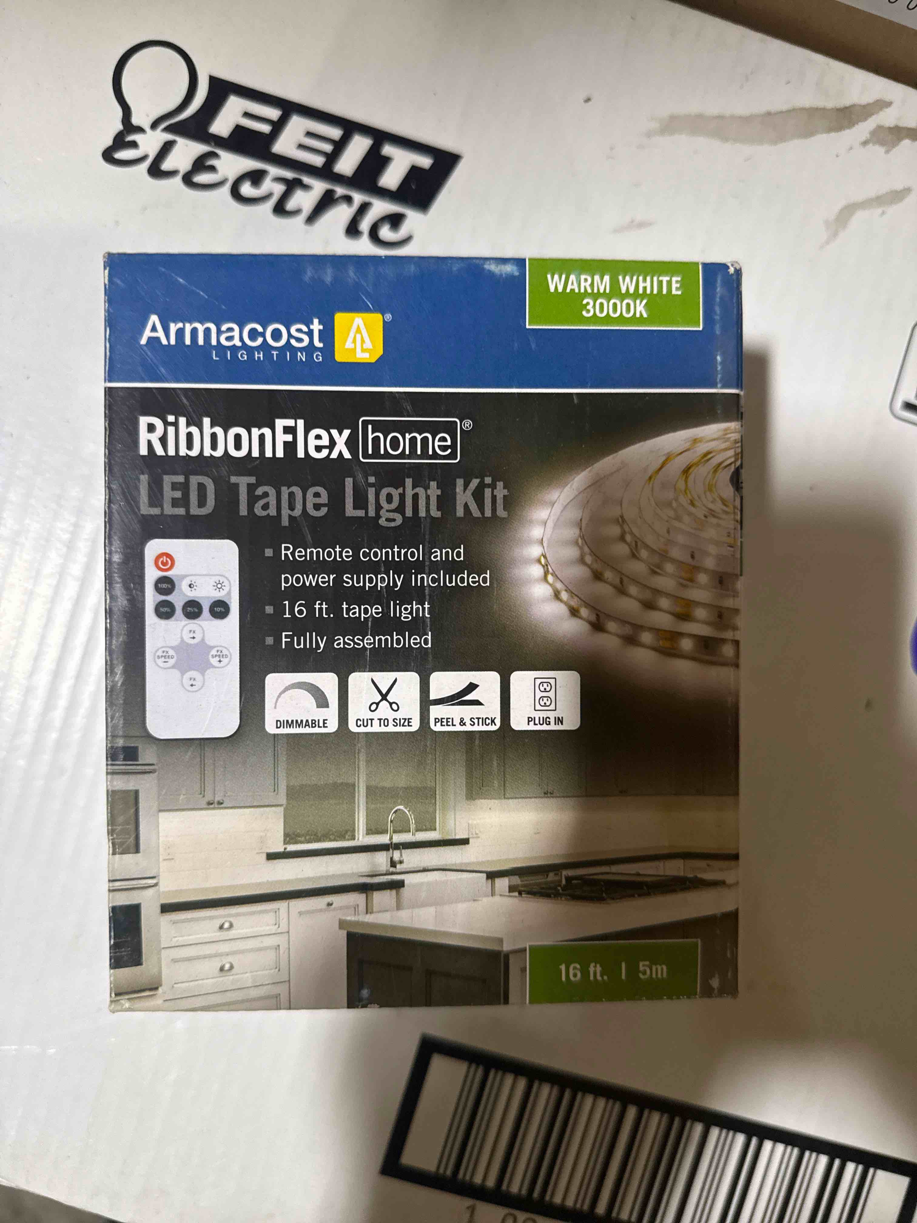 Condition photo showing Brand New for armacost lighting 3006937 16 ft. ribbonflex home plug-in led strip tape light kit  white
