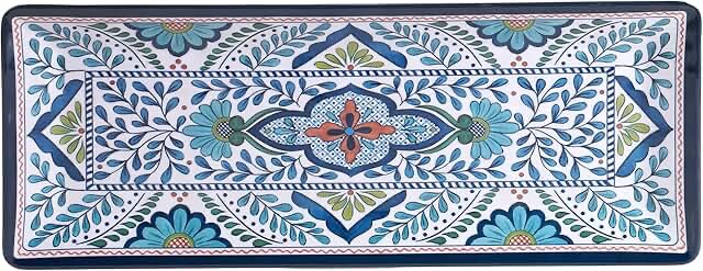 certified international talavera melamine 19" x 8" rectangular platter, multicolor