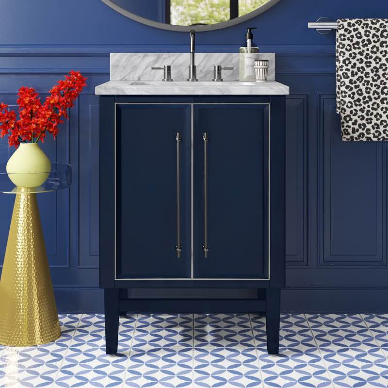 Ewen 24" Single Bathroom Vanity with Carrara Marble Top(Missing marble Top)