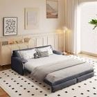 66" Queen Pull-Out Sofa Bed, 3-In-1 Convertible Sleeper(Incomplete)