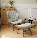 Jeyshan Upholstered Tufted Lounge Chair and Ottoman(Missing parts)