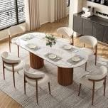 70.8" Oval Sintered Stone Marble Table (Only marble top table)