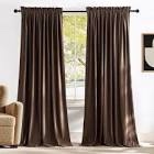 NICETOWN brown Velvet Blackout Curtains 96 inch Long for Bedroom and Living Room, Thermal Curtains Solid Heavy Rod Pocket Drapes/Window Treatments for Hall, Theater (2 Pieces, 52 W)