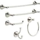 Cassidy 5-Piece Bath Hardware Set 18, 24 in. Towel Bars, Toilet Paper Holder, Towel Ring, Towel Hook in Polished Chrome