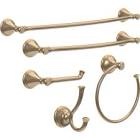 Delta Cassidy 5-Piece Bath Hardware Set 18, 24 in. Towel Bars, Toilet Paper Holder, Towel Ring, Towel Hook in Champagne Bronze