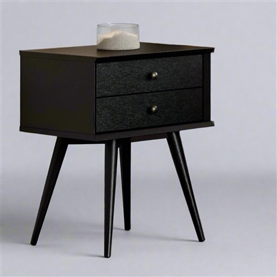mid-century night stand - black finish