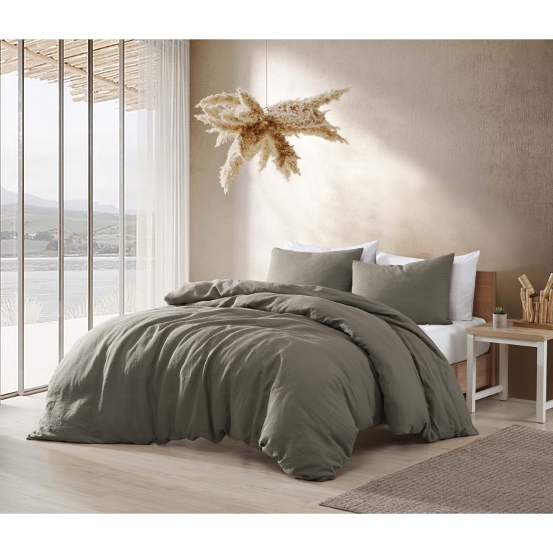 hilma linen 3 piece comforter set King 