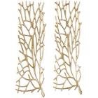 Gold Aluminum Inspired Coral Wall Decor Set of 2 11", 33"