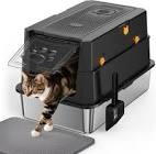 Pawward Multi-Cat Stainless Steel Extra Large Odor Control Covered Cat Litter Box with Lid