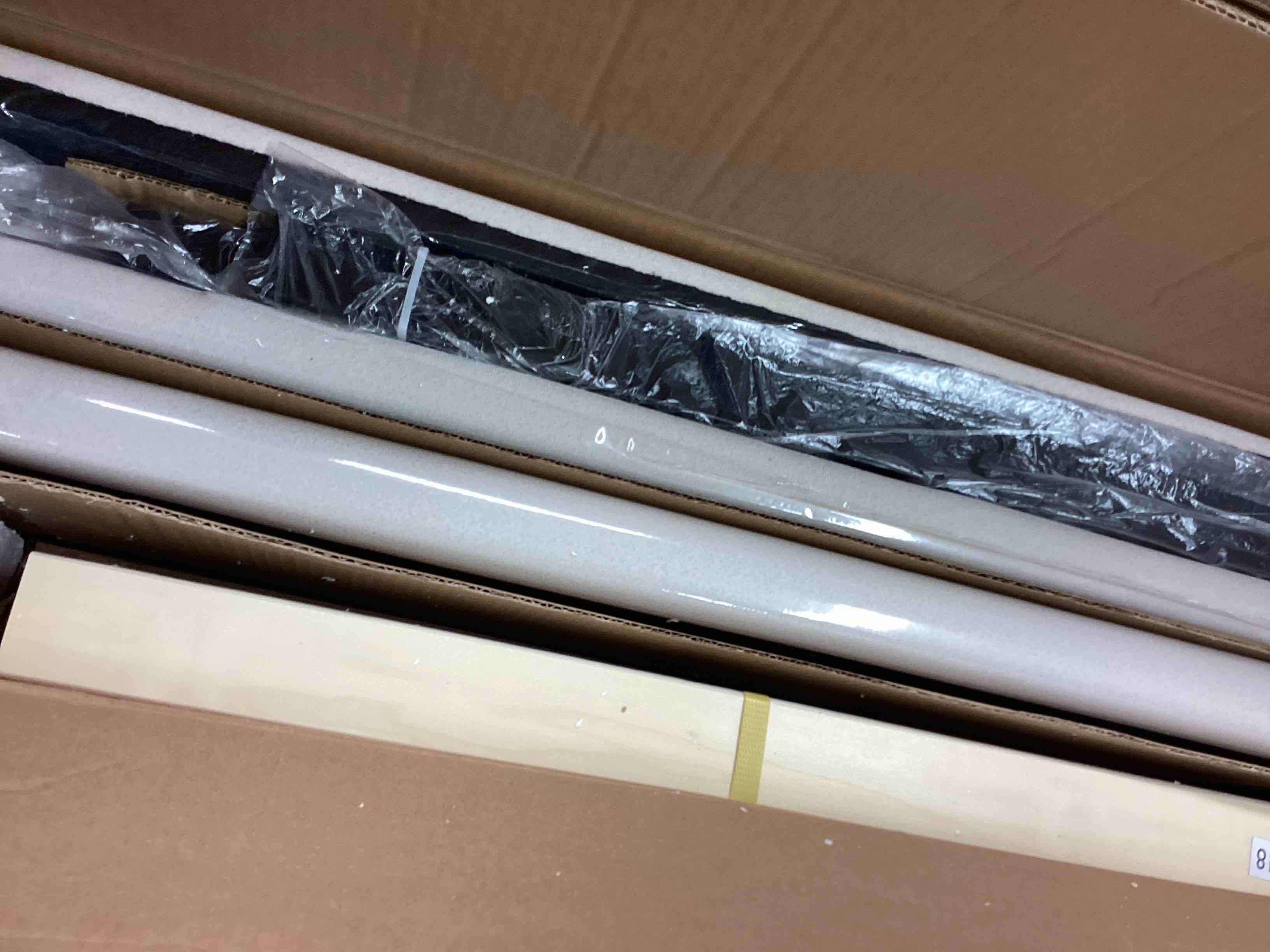 Condition photo showing Good Condition for Upholstered Lift Storage Bed Frame with Velvet Headboard, 2 Drawers & 9.6" Under-Bed Storage, King Sizes in Beige, No Box Spring Needed, Ergonomic Design for Ultimate Comfort King (incomplete box 2 of 2) 