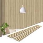 WPC Acoustic Slat Wall Paneling, 8-Pack 114 x 6 Inches 3D Wall Panels for Interior Wall Decor,Living Room,TV Background,Study Room,Office Spaces,Bedroom,Low Grille