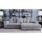 Modern 108 in. Square Arm Polyester Blend L-Shaped Chaise Deep-Seated Oversized 2-Pieces Sectional Sofa in. Light Grey (incomplete box 1 of 3 only( 