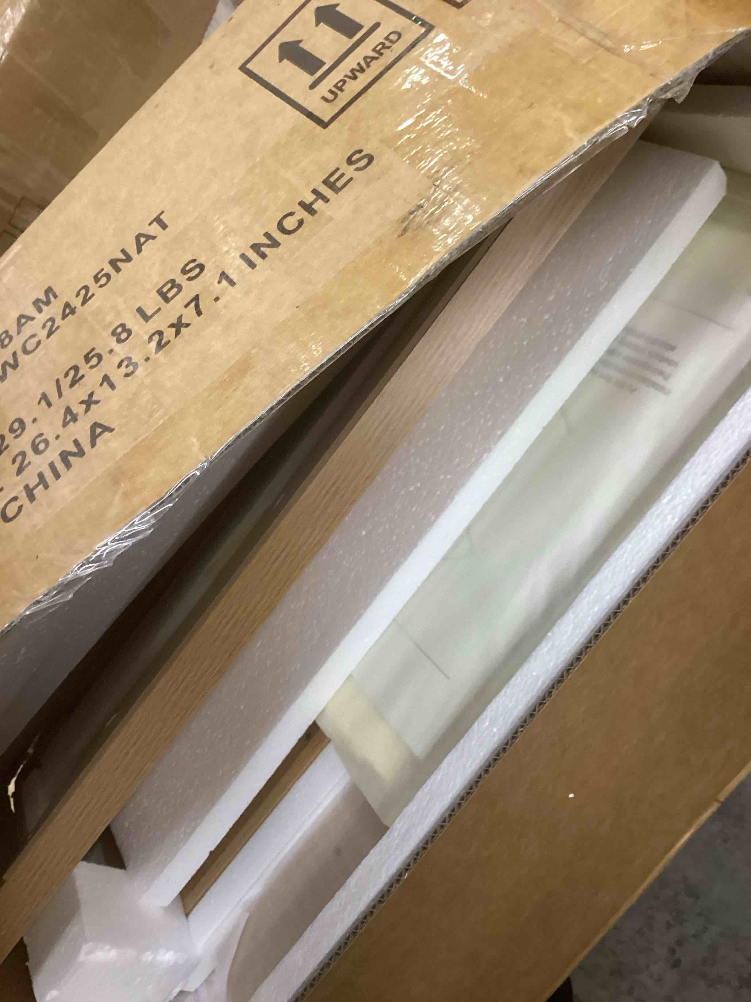 Condition photo showing Good Condition for Modern Wall-Mounted Bathroom Cabinet with Adjustable Shelf 24” Natural 