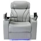 power motion recliner with usb charging port and hidden arm storage, home theater seating with convenient cup holder design (incomplete box 1 of 2 only) 