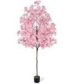 artificial cherry blossom tree 6ft, faux sakura with realistic pink silk flowers and plastic pot, indoor & outdoor plant decoration for home, office, wedding, garden, party