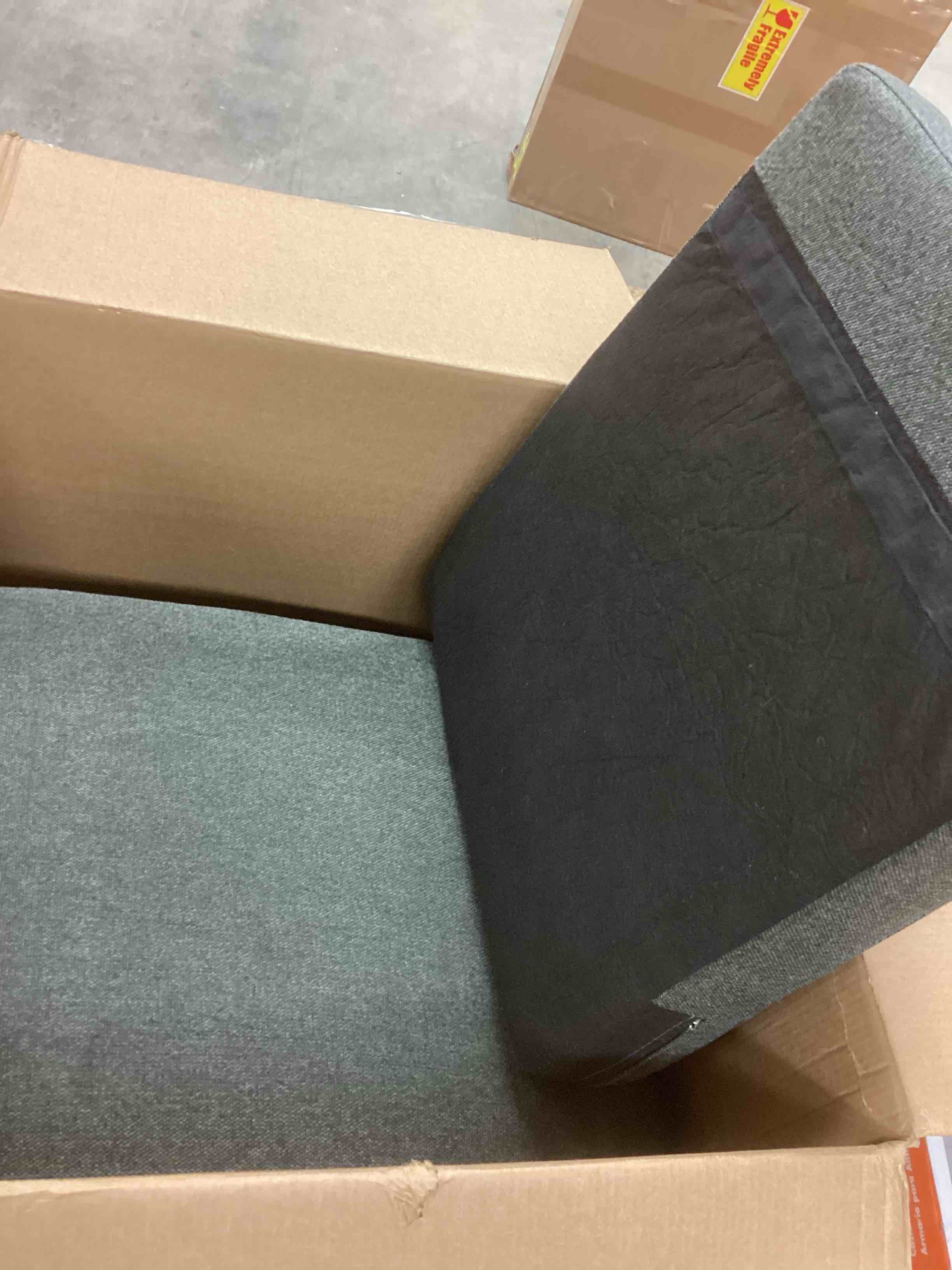 Condition photo showing item condition for 85 In L Shaped Corner Couch, 5 Seat Modular Sectional Sofa (incomplete one box only)