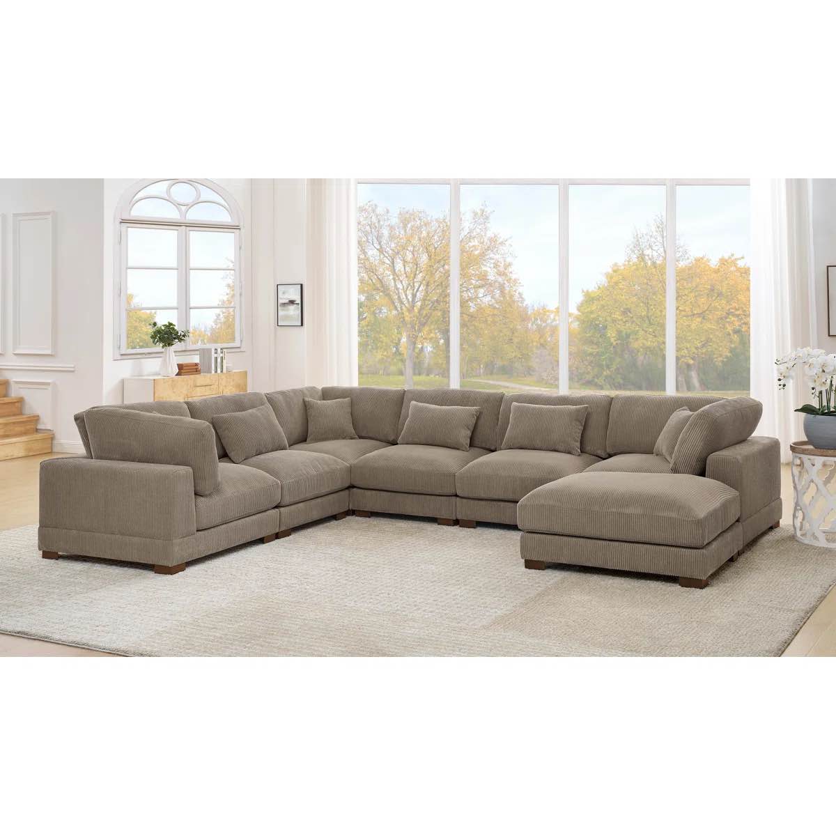 arliz 7 - piece 144" wide reversible modular corner sectional with ottoman (incomplete  corner only) 
