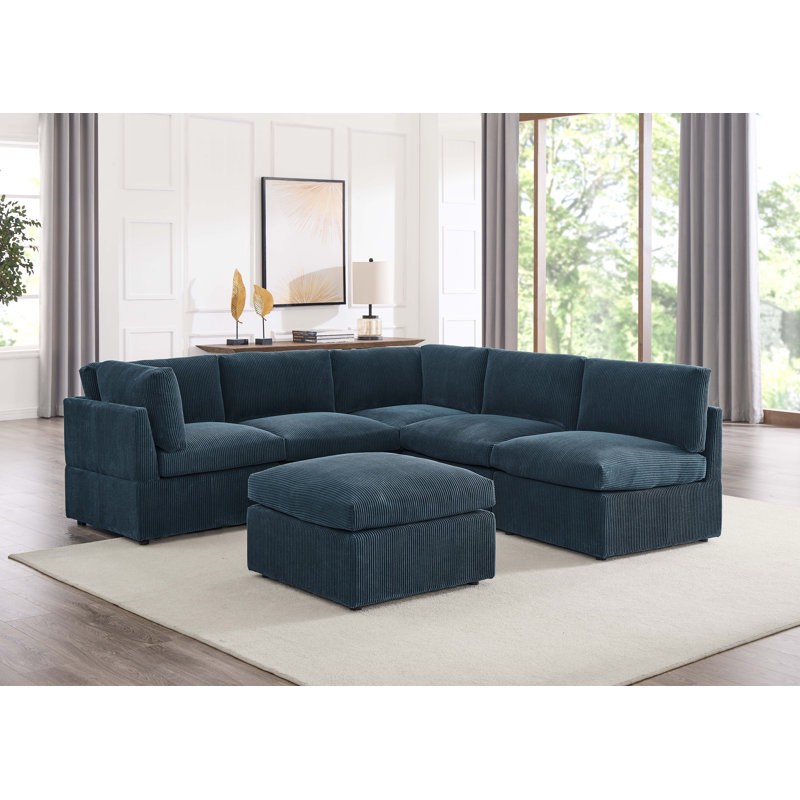 kyanne priyen 98" wide symmetrical modular corner sectional (incomplete armless chair only ) 