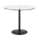 ava 36" bistro table 15132blk-kit ava round bistro table with clear tempered glass top and matte black base (incomplete box 2 of 2 only matte black base) ) 
