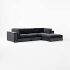 deseo 4-piece modular charcoal grey performance velvet deep depth sectional sofa (incomplete box 2 of 3) 