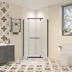 (pickup 2 boxes) moray 36 in. w x 72 in. h pivot frameless shower door in matte black finish with clear glass (incomplete only the glass on the sides) 