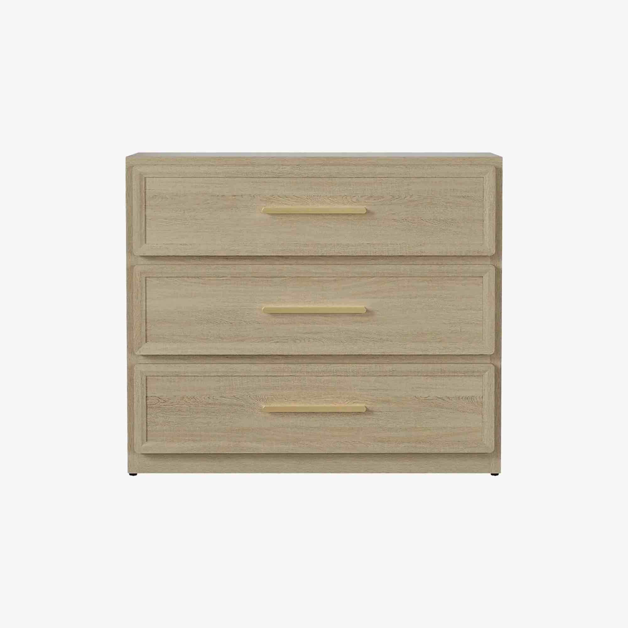 sicotas crescent nightstand, 3 drawers 2 pieces 