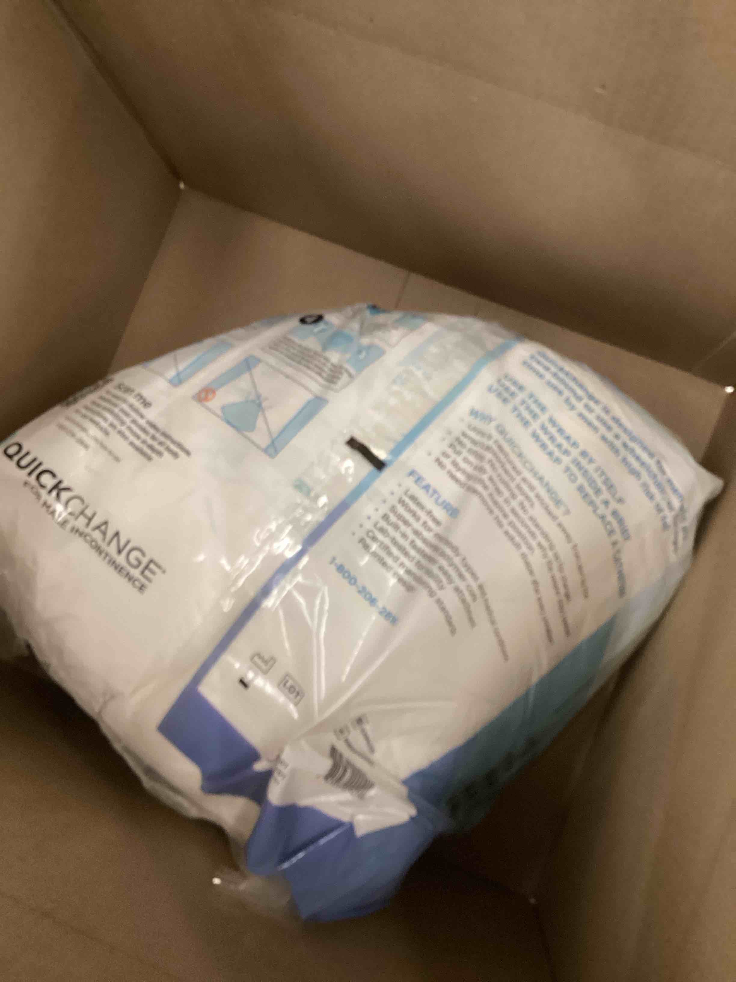 Condition photo showing Good Condition for QuickChange Men's Incontinence Wrap, 1 Week Supply (35 Count), Catheter Alternative and/or Adult Diaper Insert for Men with Reduced Mobility, Maximum Absorbency, OSFA Pack of 35