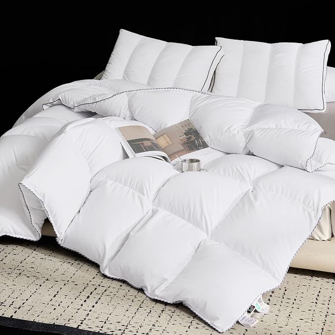 3m thinsulate oversizesd queen comforter, all season feather down duvet insert,white comforter 90”x90” 