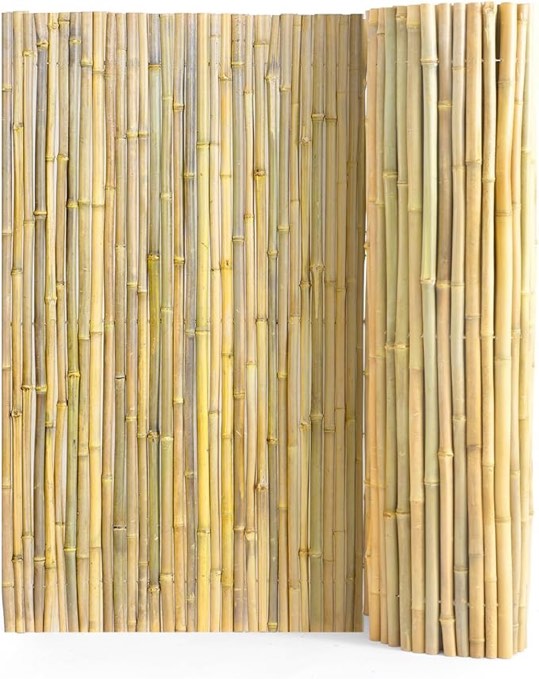 vevor natural rolled bamboo fence, eco-friendly bamboo privacy fence 4 ft h x 8 ft l x 0.75 in d. , decorative bamboo privacy screen for garden, backyard, balcony, patio, pool side