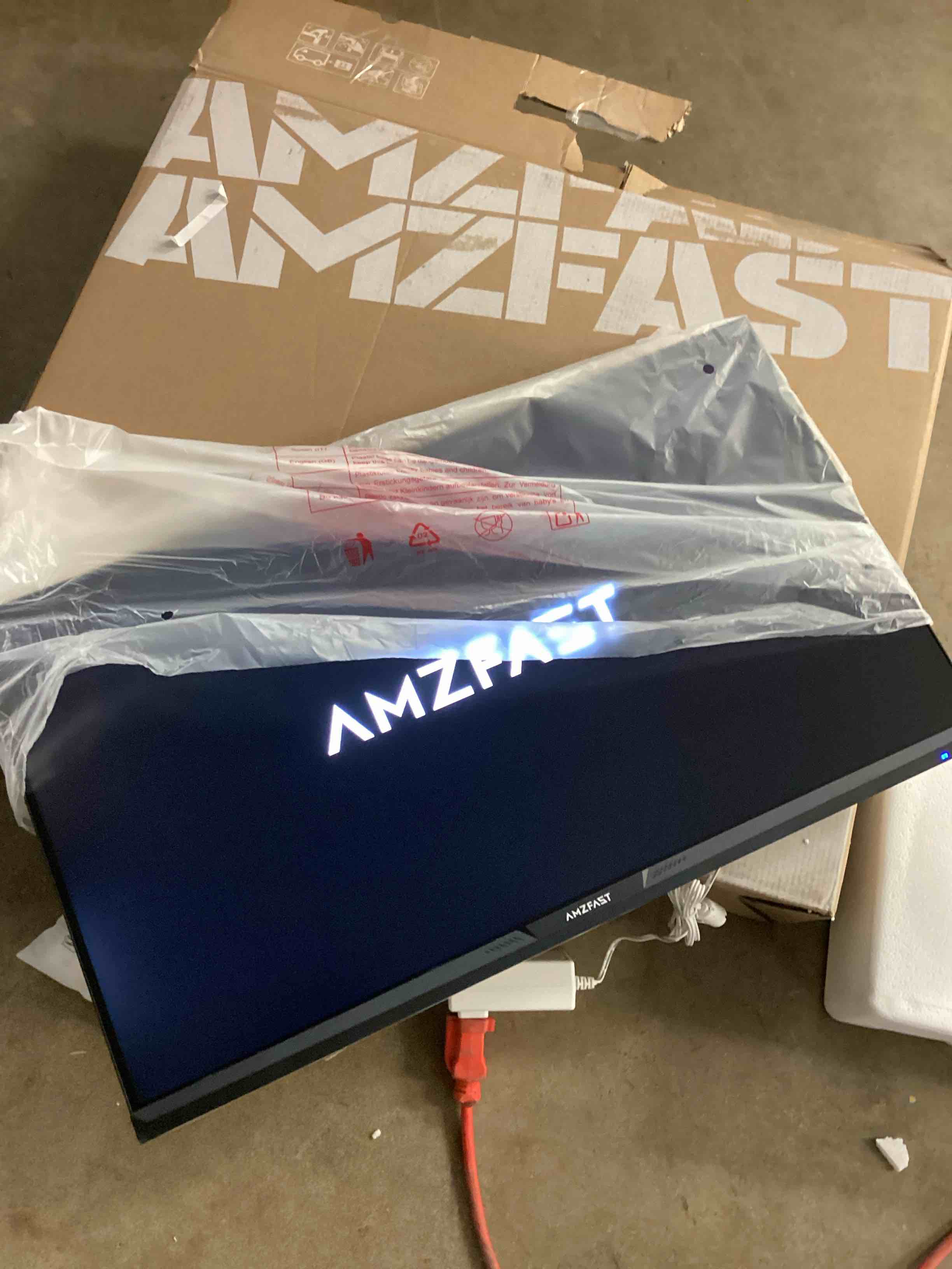 Condition photo showing As Is for Amzfast 25 inch 320Hz/300Hz/240Hz White Gaming Monitor, FHD 1080P 1ms Fast IPS, 12 Months Warranty Exchange (HDMI & DP Dual Cable) TÜV Rheinland Eye Care | AI Crosshair, Night Vision Function 25 Inch White Fast IPS/320Hz/FHD