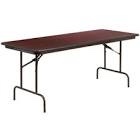 flash furniture fielder 6' rectangular all-occasion wood folding event table, foldable portable banquet table with wooden top, walnut 