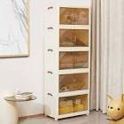 25qt plastic storage bins with lids 4 tier, stackable for storage, boxes lids, containers, multifunctional folding bedroom, living room, study, toy white (similar photo) 