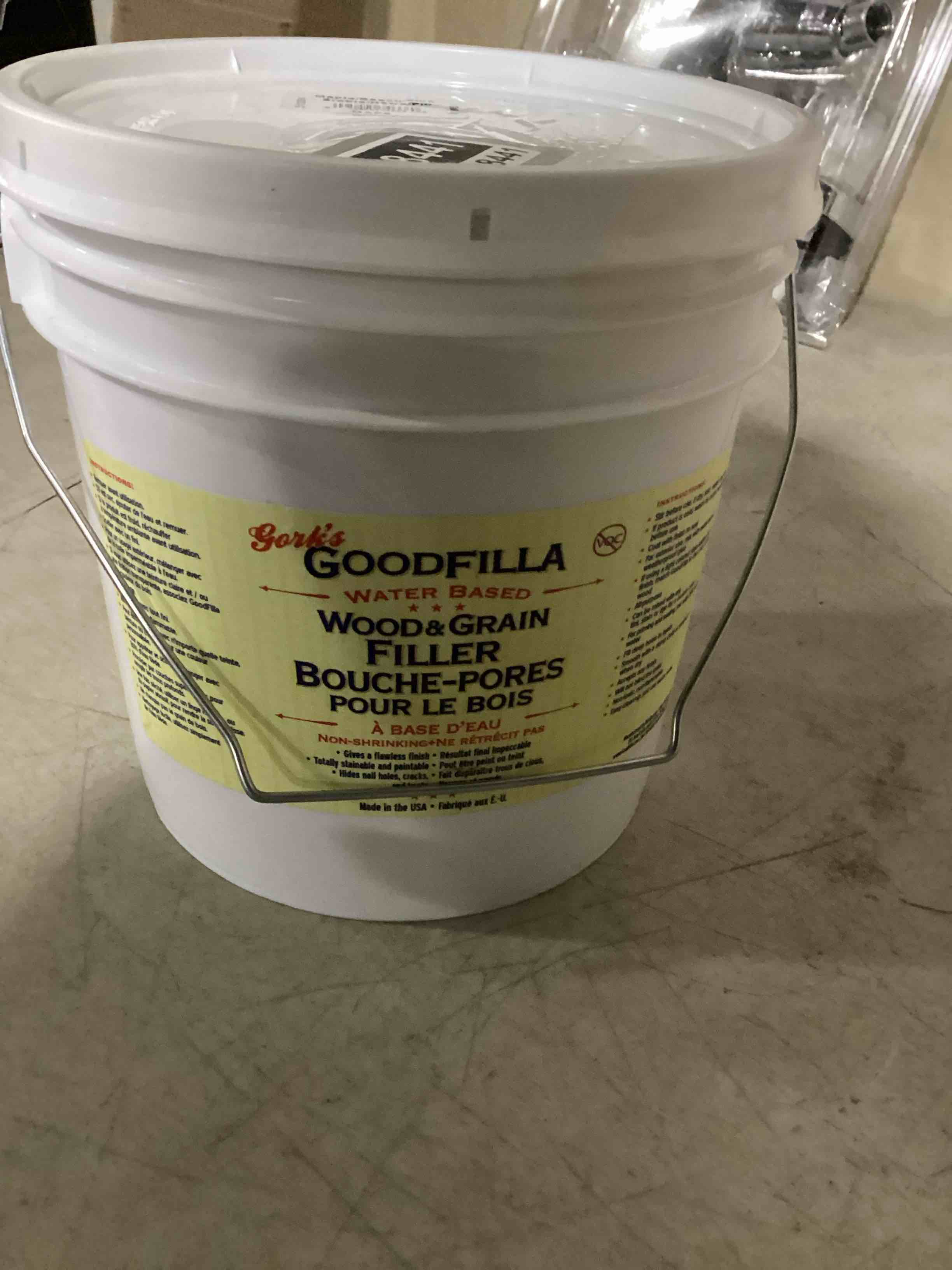 Condition photo showing New/Like New for maple/beech/pine, 1 gallon (13.5lbs) wood and grain filler, stainable, sandable, zero waste, non-toxic, usa made