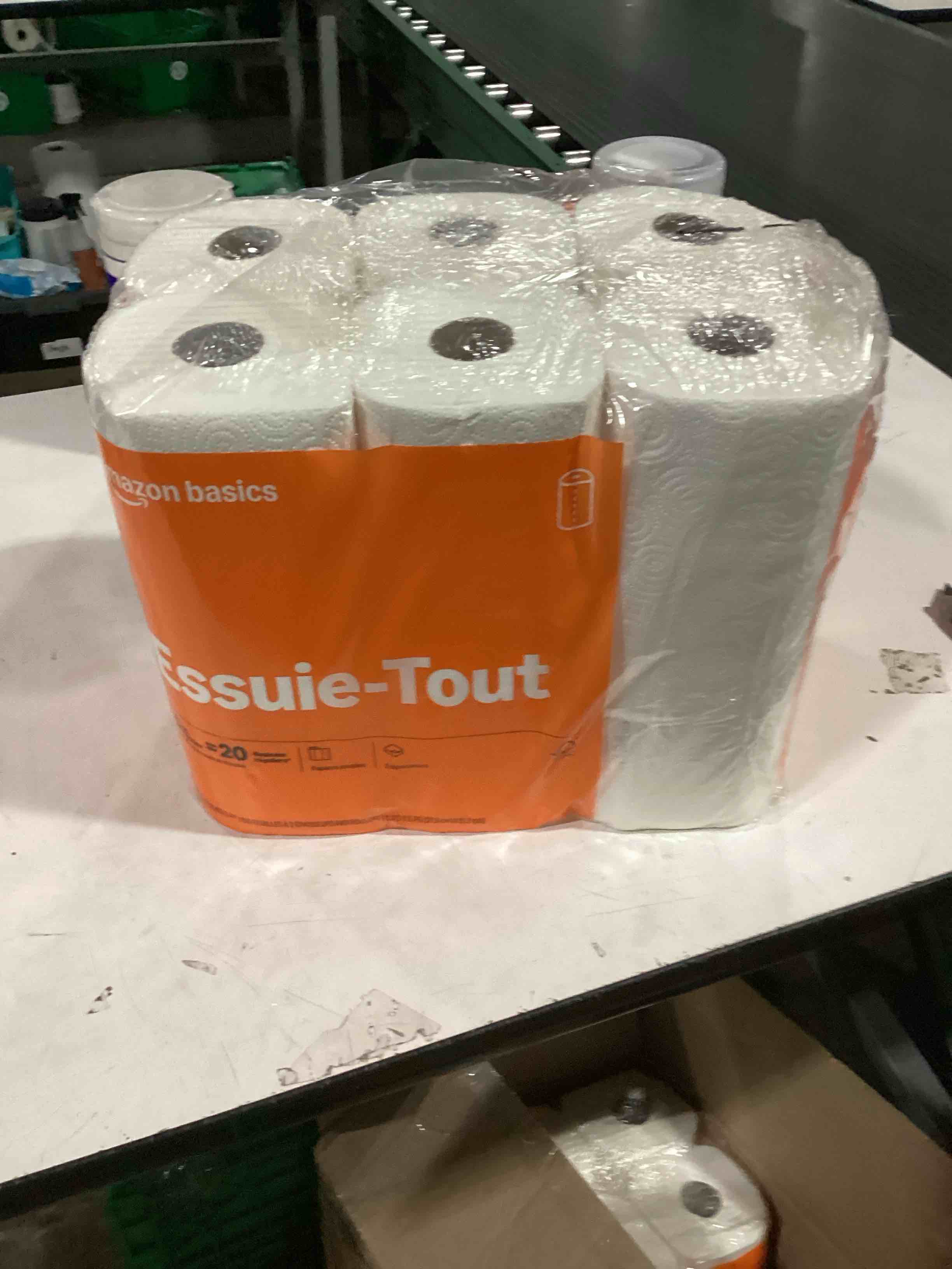 Amazon Basics 2-Ply Flex-Sheets Paper Towels, 12 Basics Rolls = 40 Regular Rolls, Everyday Value with 150 Sheets per Roll,