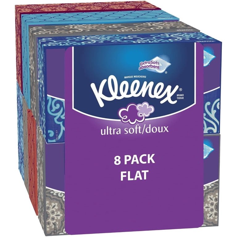 Kleenex Ultra Soft Tissues, White,200ct, Pack of 8