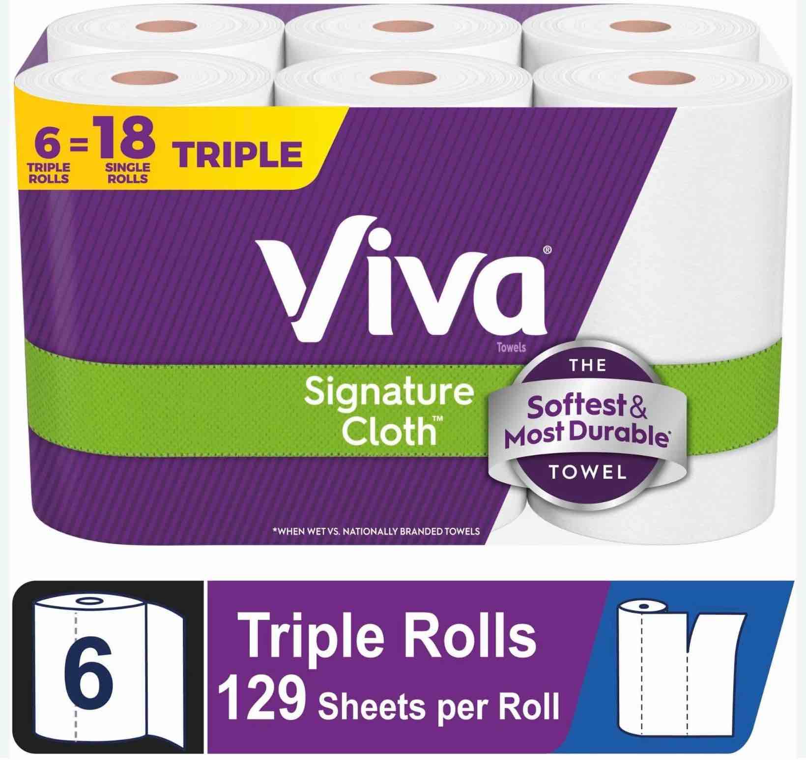 Signature Cloth Paper Towel Roll (6-Pack-129-Sheets Per Roll)