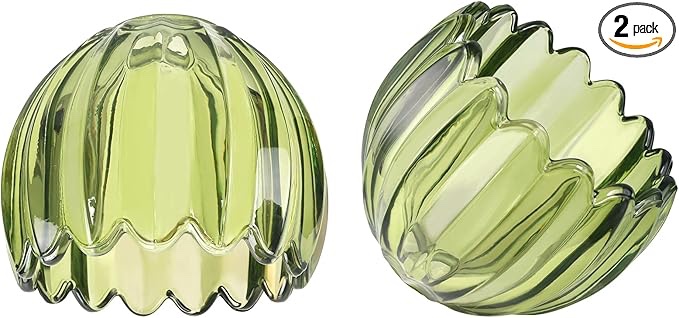 shenmoyl tulip lamp shades replacement, 5\" dia. * 4.25\" h cream green glass sconce shade heavy and thick for wall sconces pendant lights ceiling lights chandelier, 2 pack 