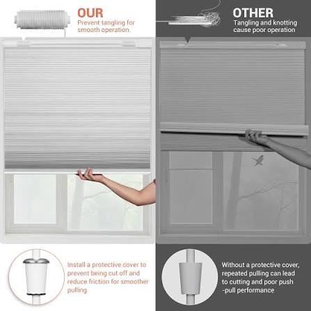 hotsoon no drill no tools blackout cellular shades cordless easy install honeycomb blinds thermal in