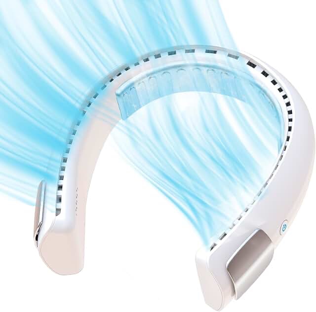 arctic air freedom personal air cooler - portable 3-speed neck fan, hands-free wearable design, lightweight, cordless and rechargeable