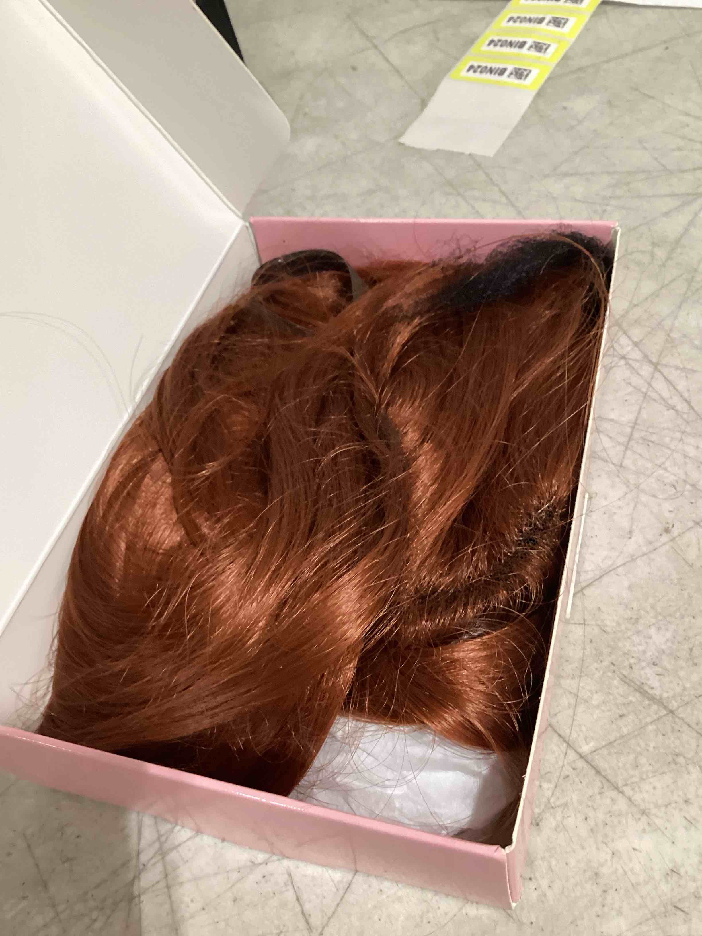 Condition photo showing As Is for isaic 24 inch synthetic hair toppers for women with thinning hair, clip in crown topper hair extensions with adjustable bandage, layered wiglet for natural coverage (copper) 24 inch copper