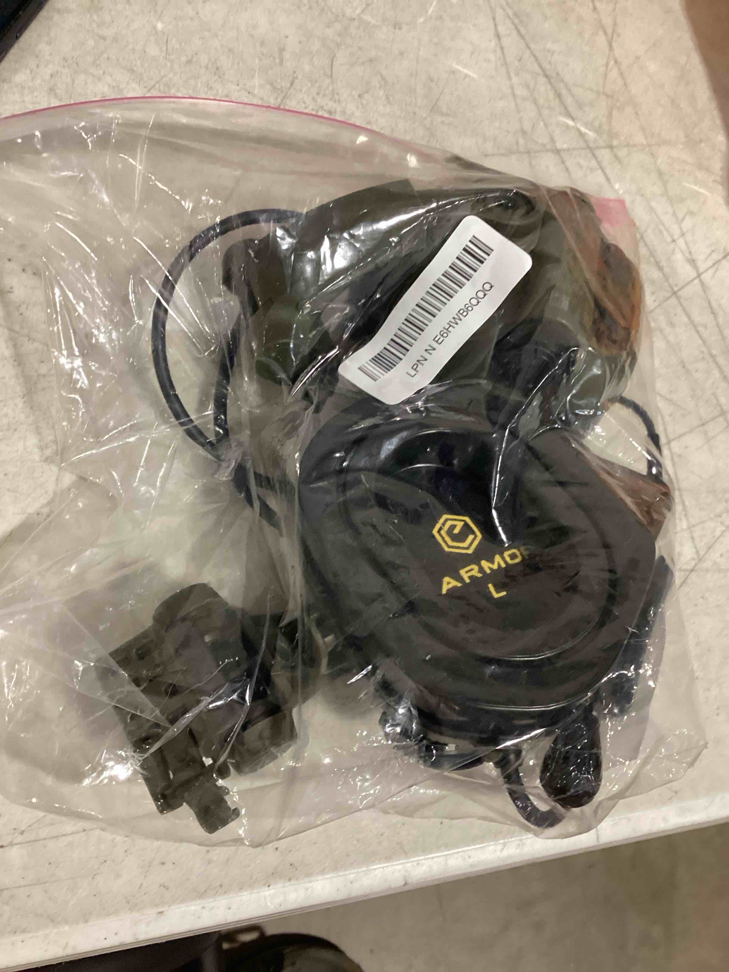 Condition photo showing As Is for earmor m32x tactical headset arc rail helmet mount adapters - noise canceling headphones for shooting & hunting earmuffs green